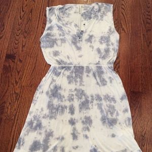 calvin klein white and blue tie dye summer dress